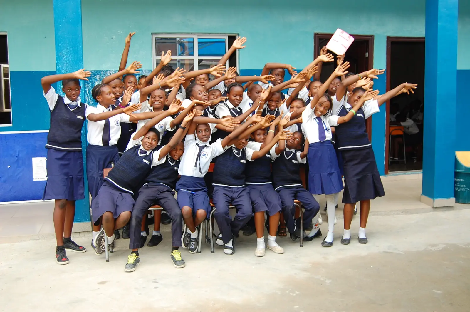 Topmax students celebrating together